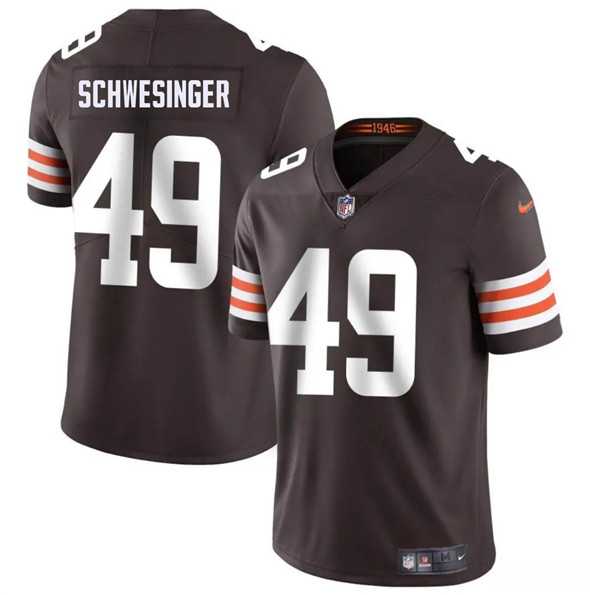 Men & Women & Youth Cleveland Browns #49 Carson Schwesinger Brown 2025 Vapor Limited Stitched Jersey
